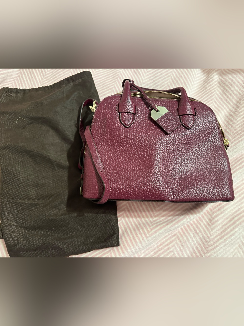 Kate Spade Women’s Burgundy Pebbled Leather Crossbody Bag